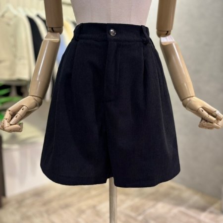 백 밴딩 투턱 골덴 반바지