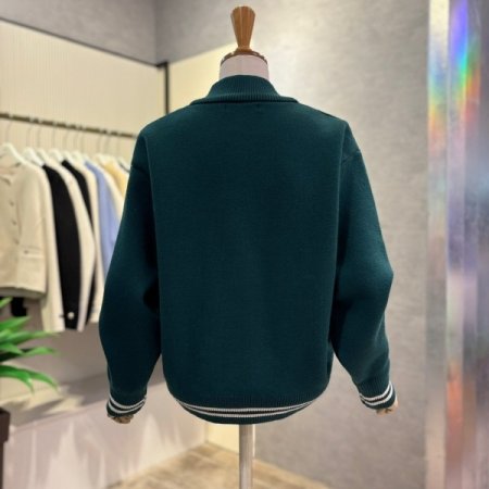 라인 배색 단추 가디건