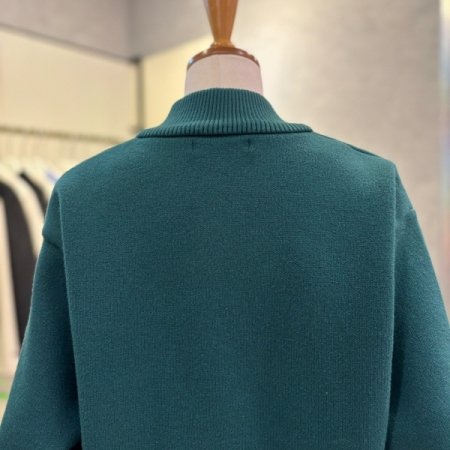 라인 배색 단추 가디건