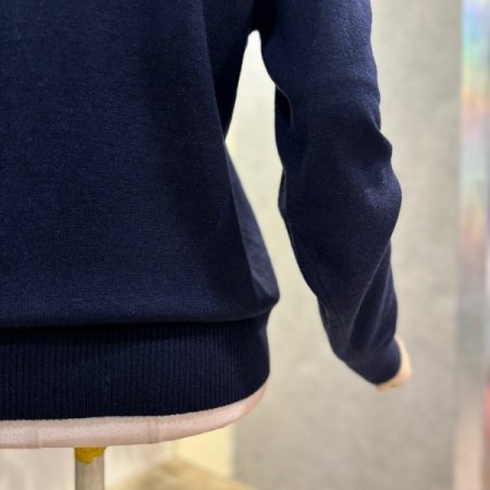 라운드 배색 카라 가디건