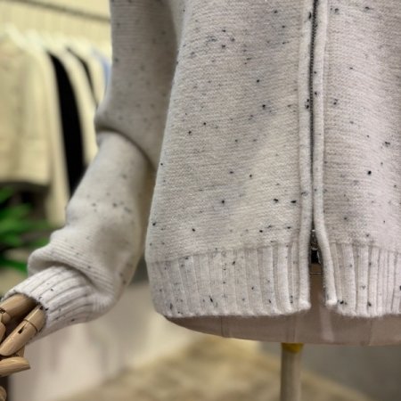 컬러믹스 집업 라운드 가디건