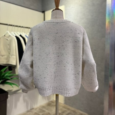 컬러믹스 집업 라운드 가디건