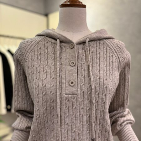 꽈베기 후드 니트