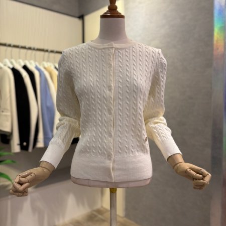 꽈베기 단추 라운드 가디건