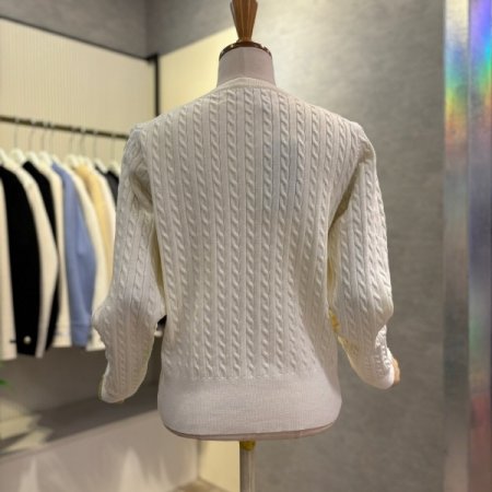 꽈베기 단추 라운드 가디건