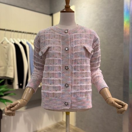 은사 컬러 믹스 라운드 가디건