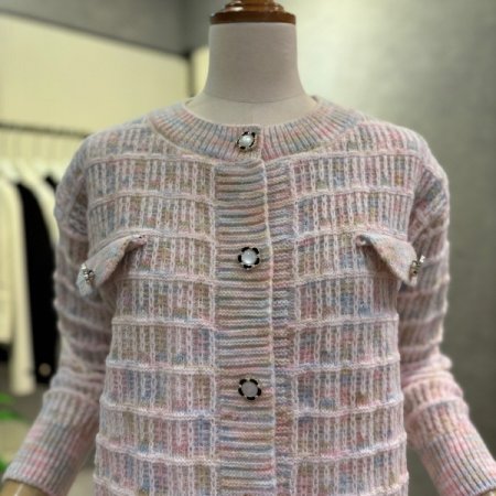 은사 컬러 믹스 라운드 가디건