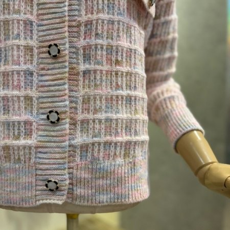 은사 컬러 믹스 라운드 가디건