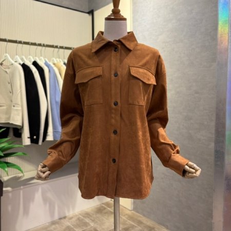 세무 박시 카라 재킷