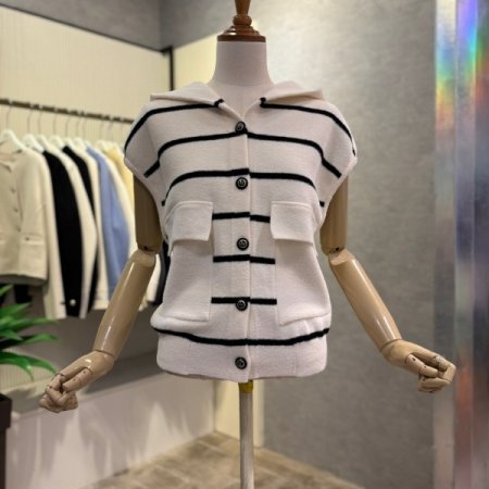 후드 배색 라인 베스트