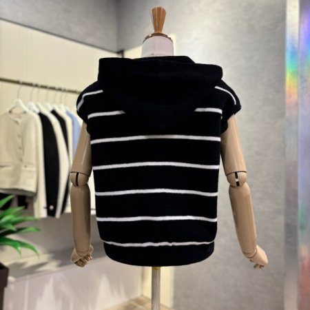 후드 배색 라인 베스트