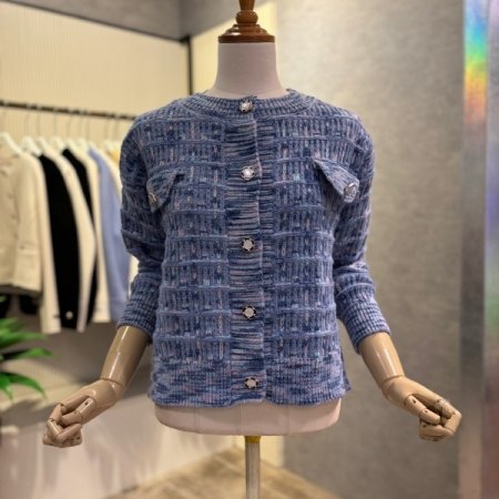 컬러 믹스 라운드 가디건