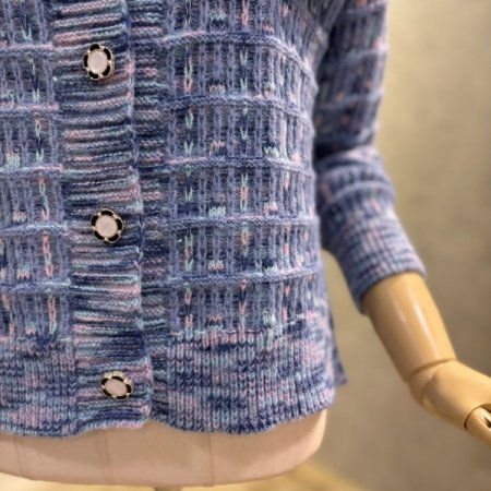 컬러 믹스 라운드 가디건