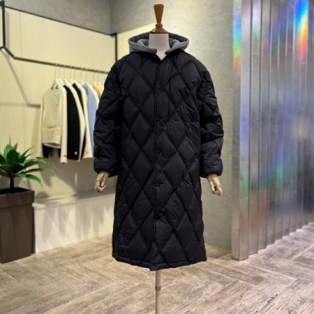 후드탈부착 퀼팅 롱 패딩