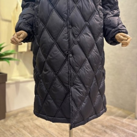 후드탈부착 퀼팅 롱 패딩