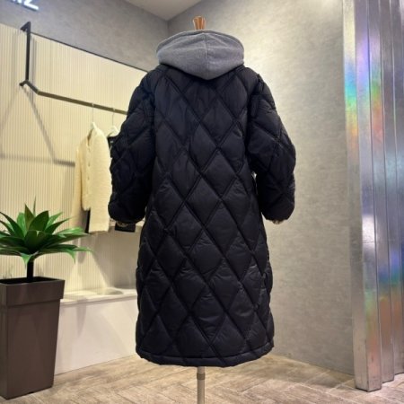 후드탈부착 퀼팅 롱 패딩