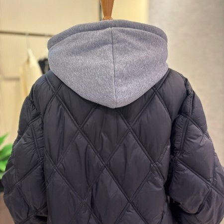 후드탈부착 퀼팅 롱 패딩