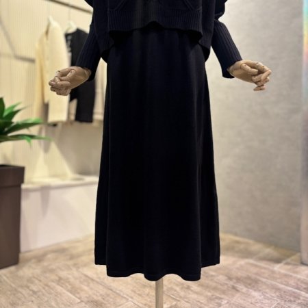 케이프 니트 롱 원피스