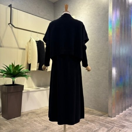 케이프 니트 롱 원피스