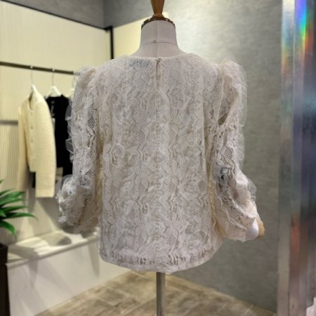 시스루 프릴 레이스 블라우스