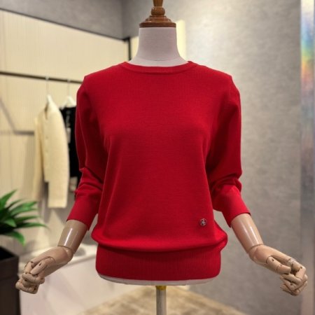 베이직 컬러 라운드 니트