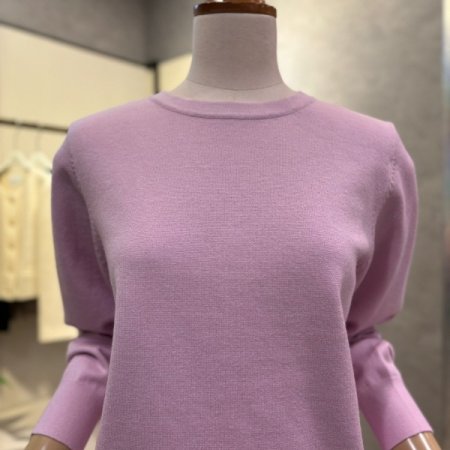 베이직 컬러 라운드 니트