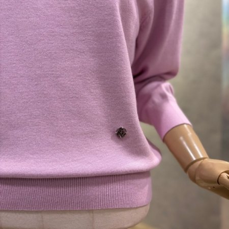 베이직 컬러 라운드 니트