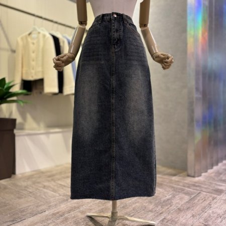 빈티지 데님 롱 스커트
