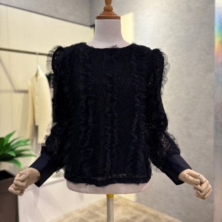 시스루 레이스 블라우스