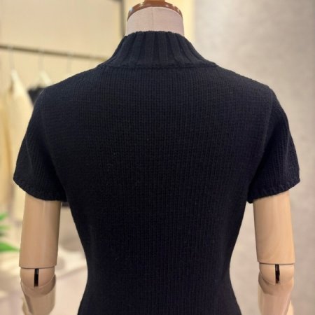 라운드 반팔 미니 원피스