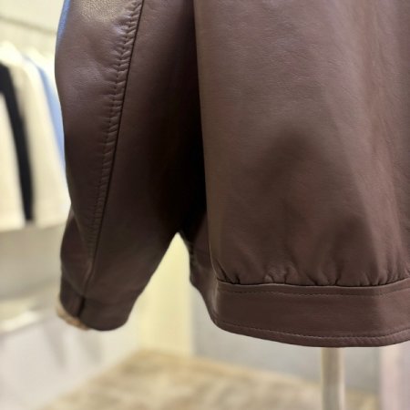 인조 가죽 후드 라인더 재킷