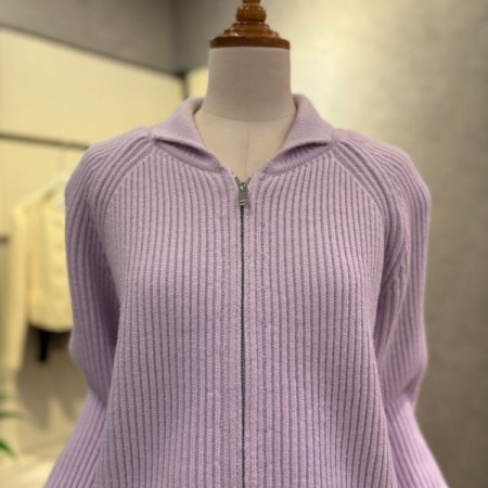 지퍼 카라 니트 가디건