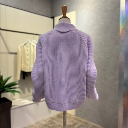 지퍼 카라 니트 가디건