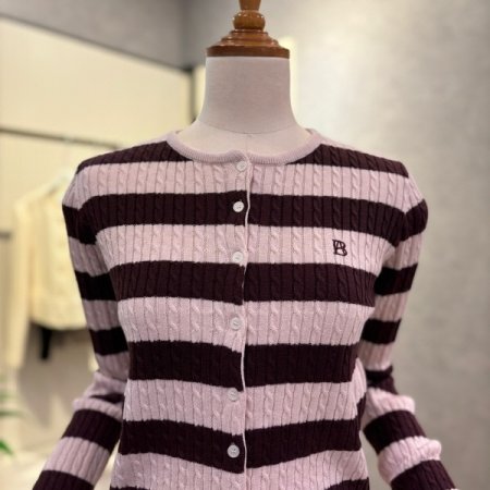 크롭 투톤 배색 꽈베기 가디건