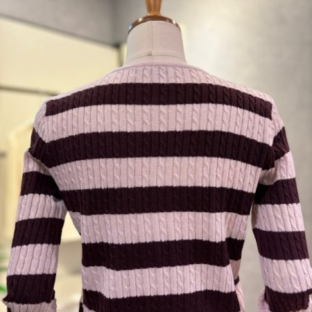 크롭 투톤 배색 꽈베기 가디건