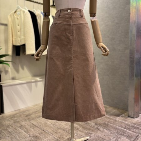 골덴 H라인 롱 스커트