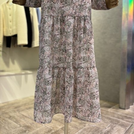 플라워 시폰 리본 원피스