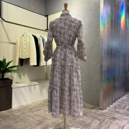 플라워 시폰 리본 원피스