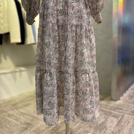 플라워 시폰 리본 원피스