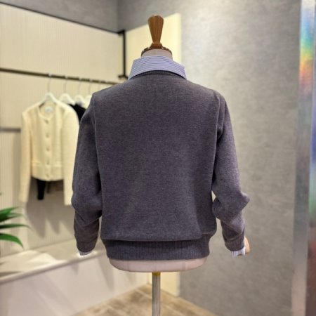 셔츠 카라 배색 가디건