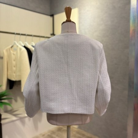 크롭 트위드 라운드 재킷