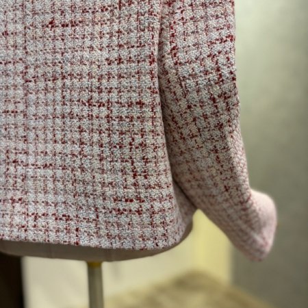 부클 라인 컬러 라운드 트위드 재킷