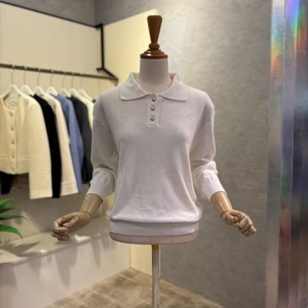 캐시미어 혼방 카라 니트