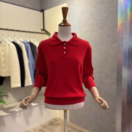 캐시미어 혼방 카라 니트