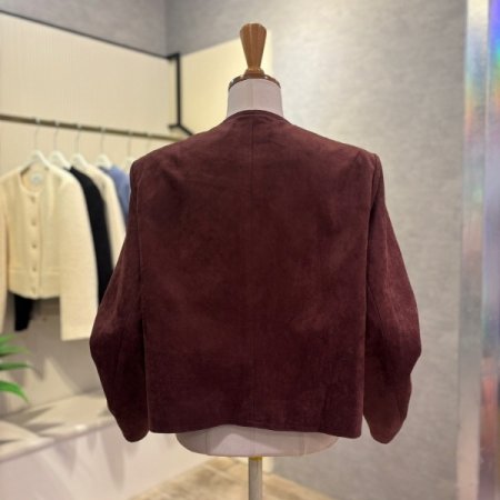 크롭 세무 라운드 재킷