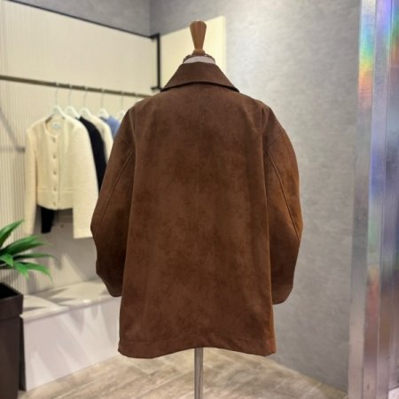 페이크 세무 레더 카라 재킷