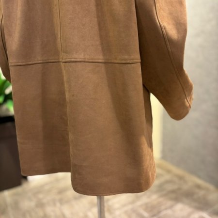 세무 싱글 단추 카라 재킷