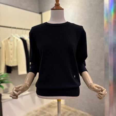 모달 혼방 라운드 니트