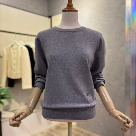 모달 혼방 컬러 라운드 니트