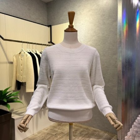 펄 라인 라운드 니트